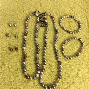 Honora Ringed Multi Colored Pearl Set